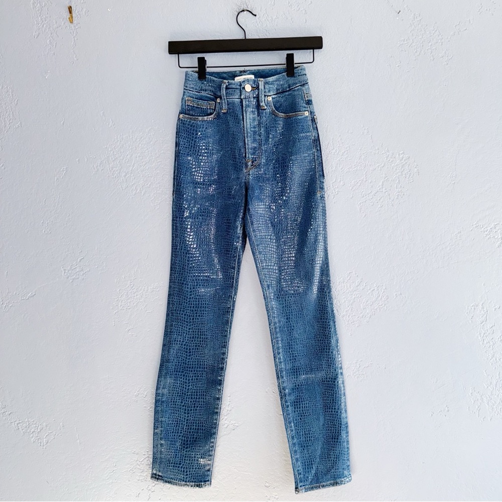 Good American Snake Indigo Classic Slim Jeans Size 0/25